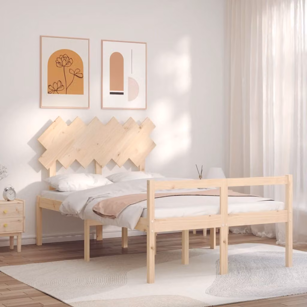 The Living Store Letto Senior con testiera 120x200 cm in legno massiccio