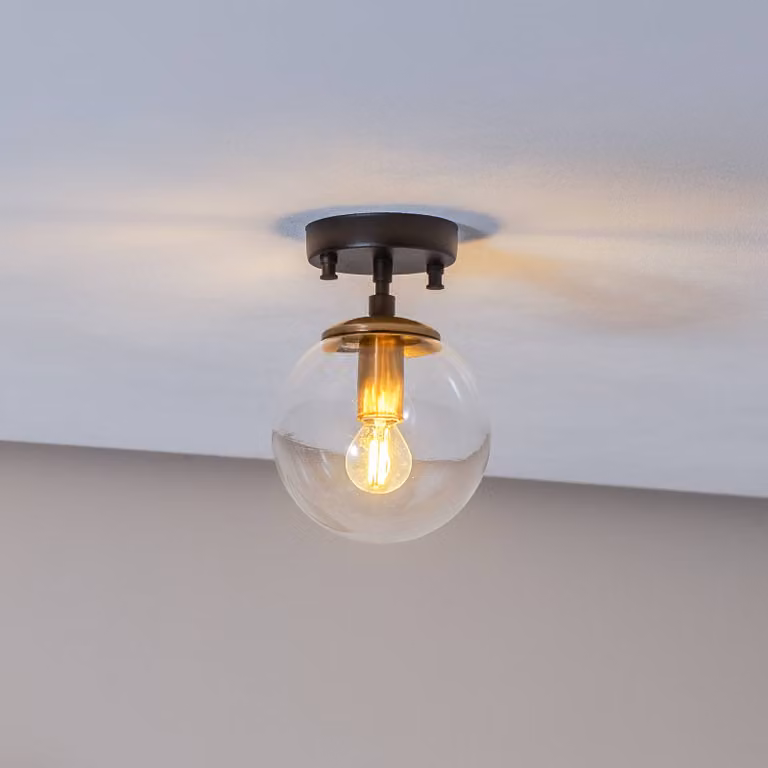 Plafoniera soffitto Atmaca 10205 Opviq, dimmerabile, Bronzo / Ottone antico, Soggiorno / Sala da pranzo, Vetro, Plafoniera