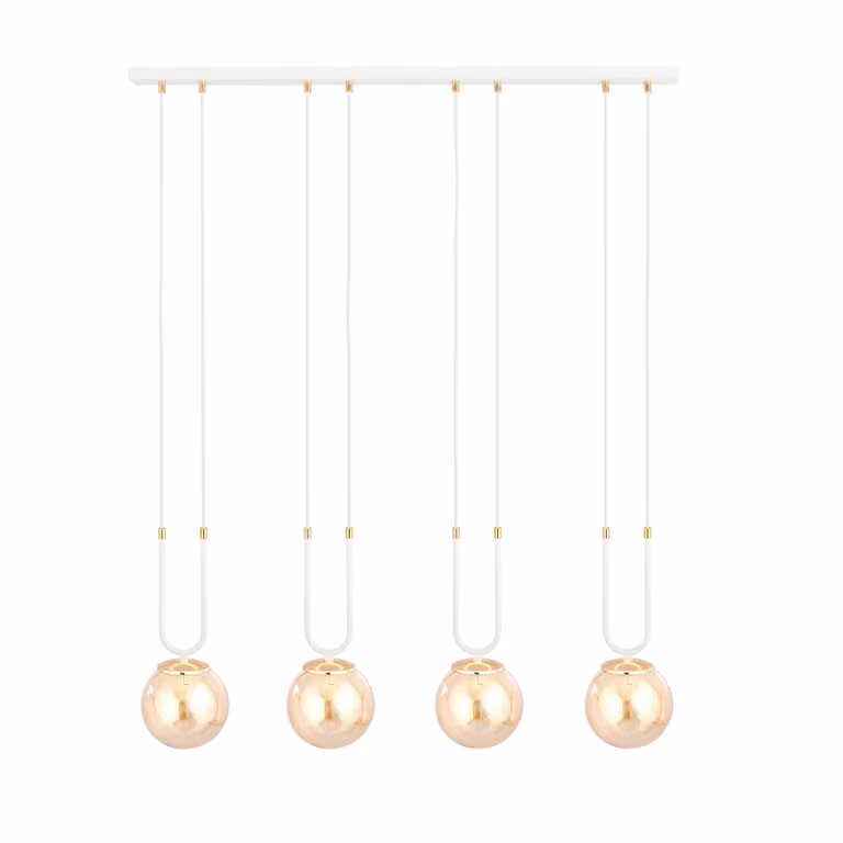 Lampadario Emibig 4xE14 40W GLAM 4 BIANCO/Miele 1117/4