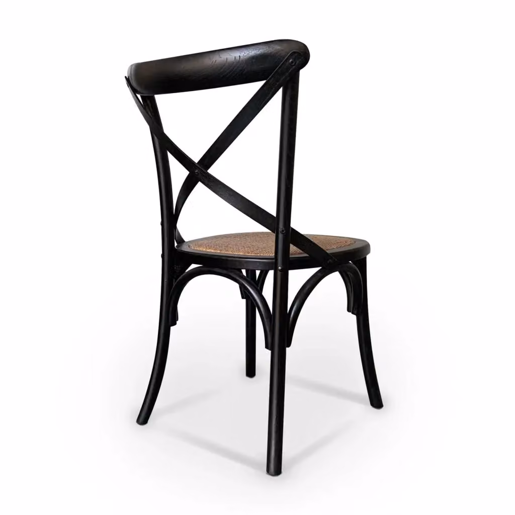 Sedia LÚZETE in legno di betulla e rattan nero opaco – 2