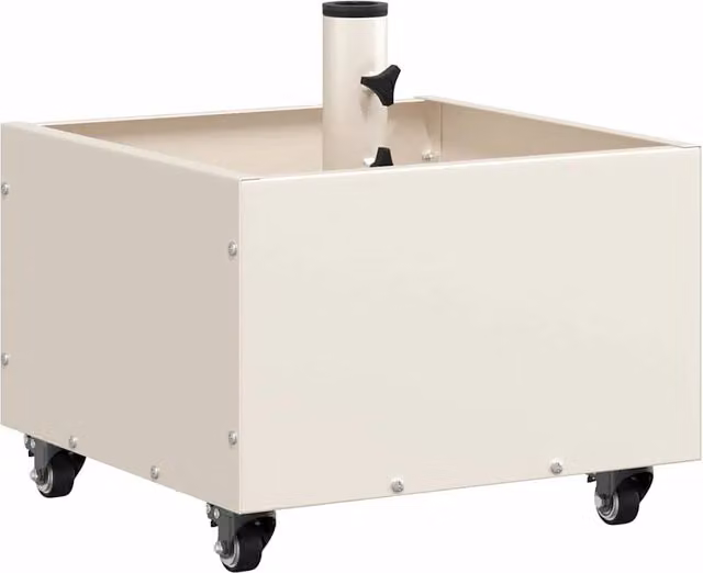 Base per ombrellone moderna, con ruote, regolabile 45 x 45 x 45 cm in acciaio bianco 02_0058946