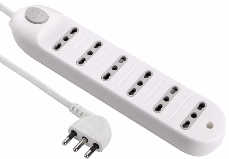 Electraline 62004, ciabatta multipresa con cavo, 6 prese a due poli, 1,5 metri