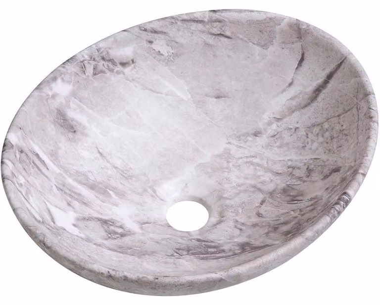 CERANO - Lavabo in Vetroceramica Marbelo - da appoggio - effetto marmo - 41x33 cm