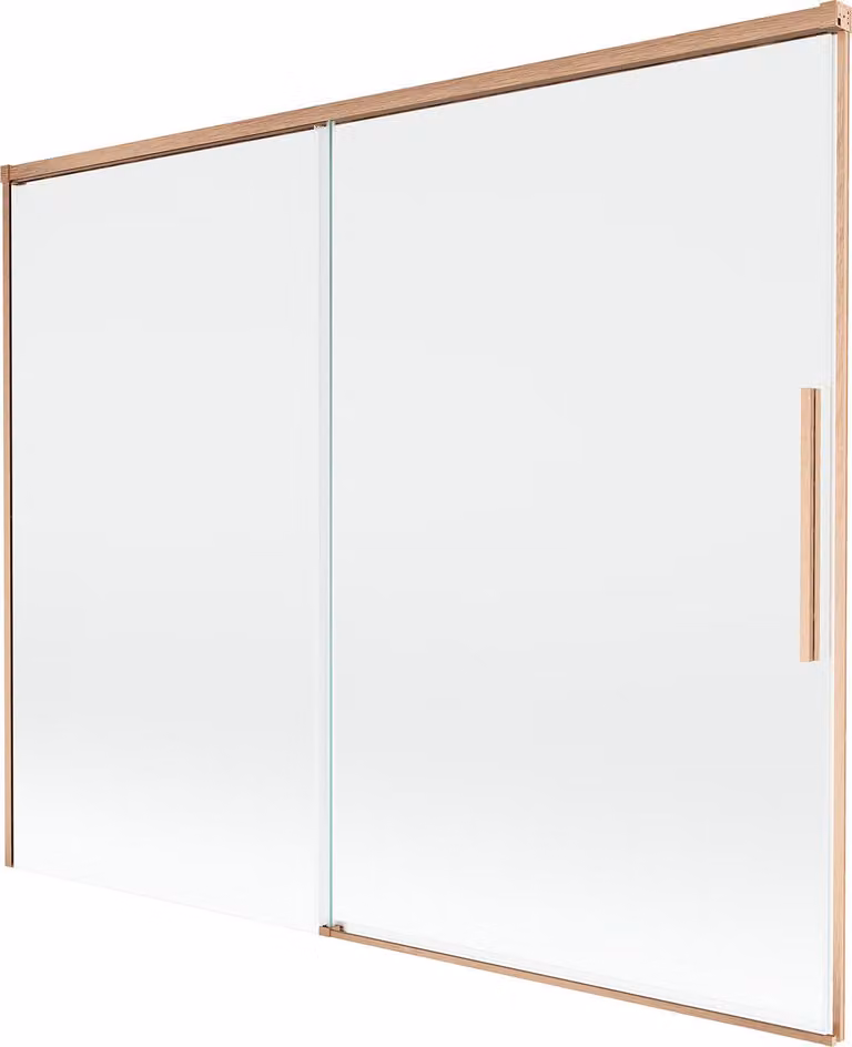 Mexen Rox paravento da bagno a 2 ante scorrevoli 190 x 150 cm, trasparente, rame spazzolato - 8C9-190-001-65-00
