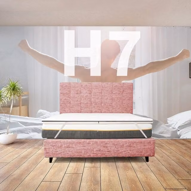 Topper per Materasso Rigido Matrimoniale Fisio H7 Bianco, Altezza: 7 cm