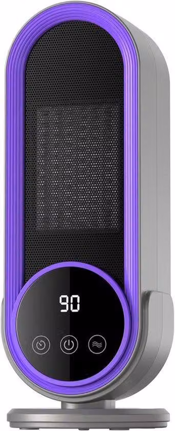 Pannello elettrico - Riscaldatore portatile a basso consumo energetico con termostato - Tecnologia di riscaldamento in Vetroceramica da 1200 W - Telecomando e timer - Ideale per la casa e l'ufficio - Versione viola