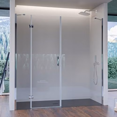 Porta Doccia Anta Battente Cristallo 8mm h195 cm REGINA - 190