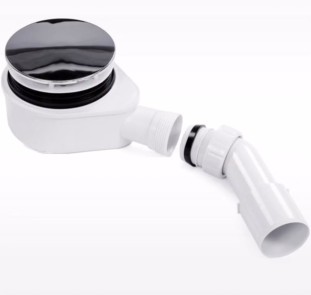 Schläfer 4397006 | Sifone Piatto Doccia Piletta di Scarico per Piatto Doccia Sifonata Ispezionabile, per foro doccia diam 90 mm, Tappo Coperchio Cromato Tubo di scarico diam 40/50 mm