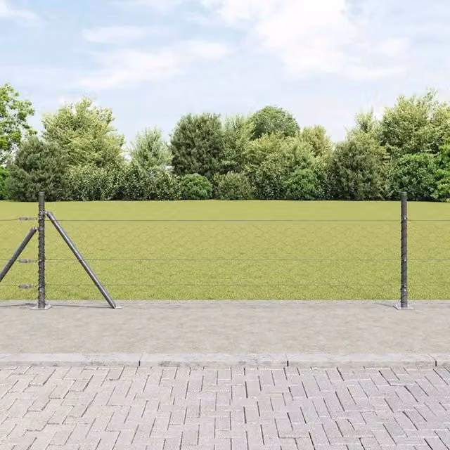 Recinzione esagonale Videx in acciaio rivestito in PVC grigio con base per montaggio a superficie L: 50 cm, H: 40 cm