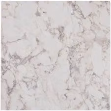 Piano tavolo quadrato Bizzotto in HPL Arabescato bianco L/P/H: 60 x 60 x 1,2 cm