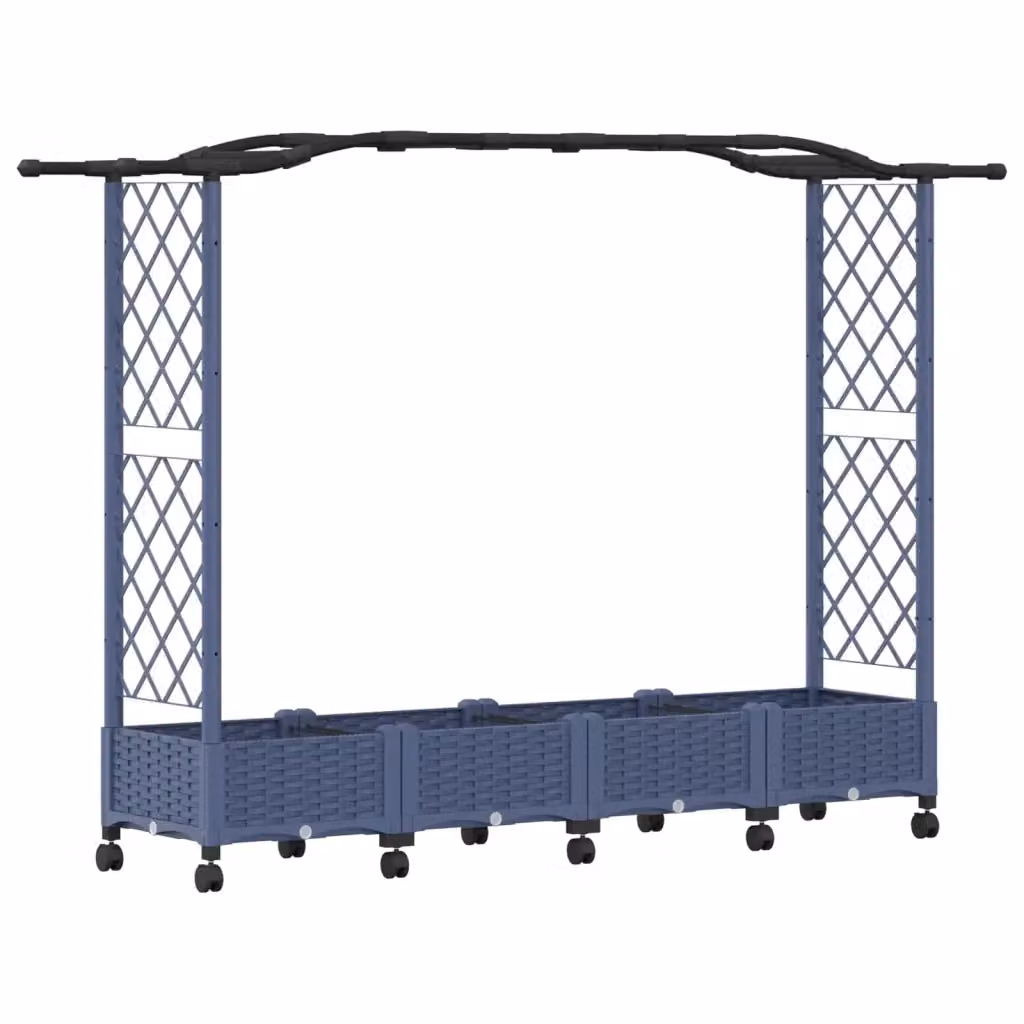 Letto rialzato con griglia e tetto Videx in plastica grigia L: 207 cm, P: 40 cm, H: 129 cm – 2