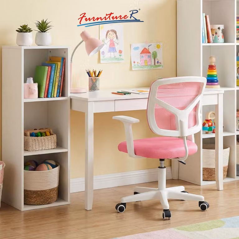 Sedia da scrivania ergonomica girevole per bambini, con braccioli fissi, marca FurnitureR