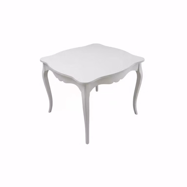 Tavolo quadrato fisso in legno stile shabby chic bianco Mobili 2G L: 100 cm, P: 100 cm, H: 78 cm