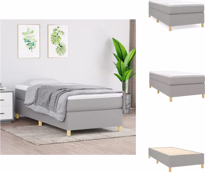vidaXL Letto a molle insacchettate grigio chiaro 80x200 cm in tessuto - Letti & strutture letto