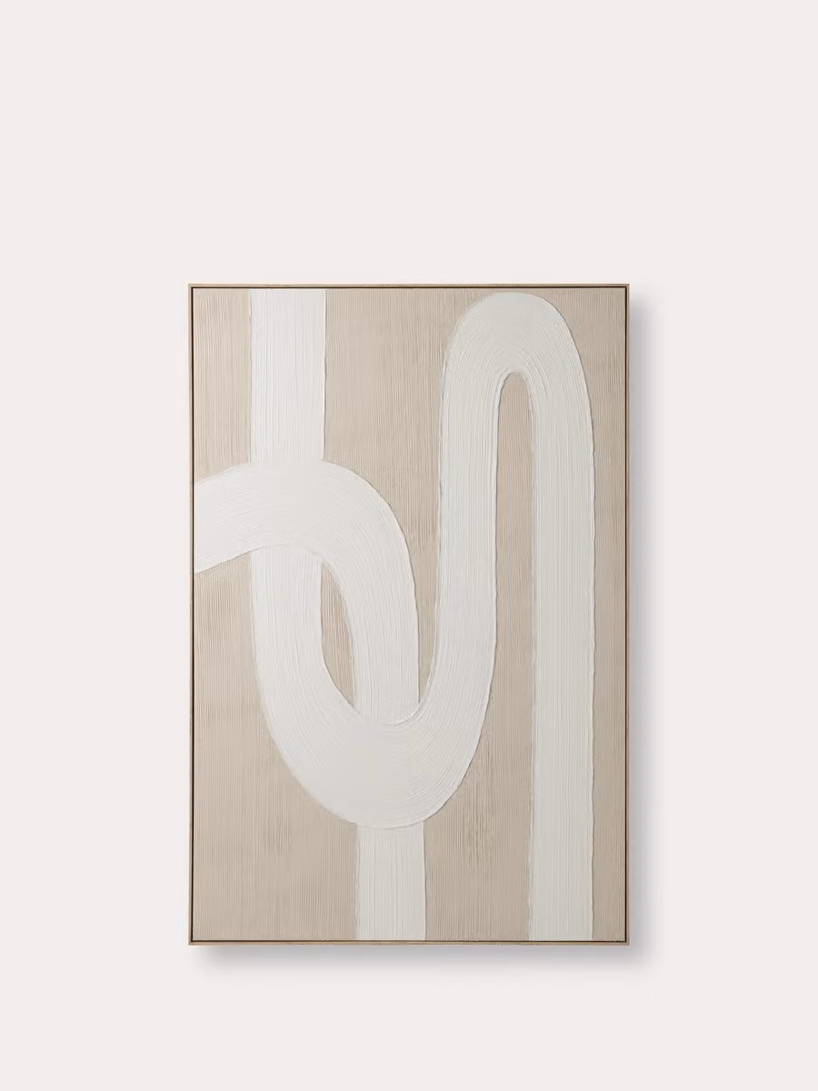 Quadro astratto moderno Retour di Kenay Home, colore beige, L: 120 cm, H: 150 cm – 2