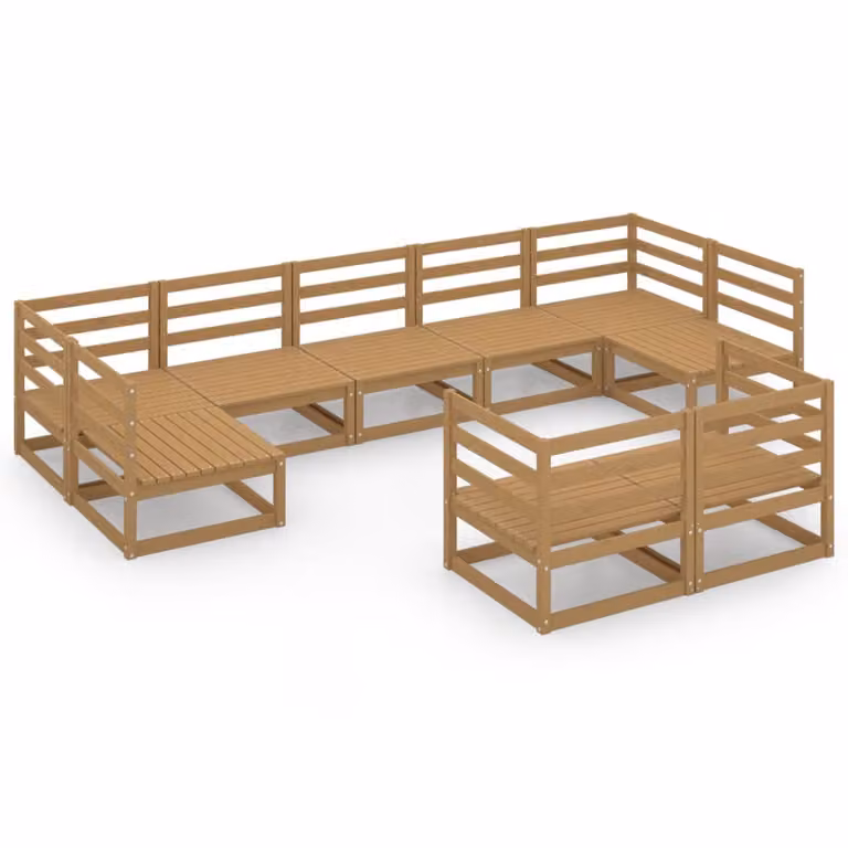 vidaXL set da salotto da giardino 9 pezzi in legno di pino massiccio