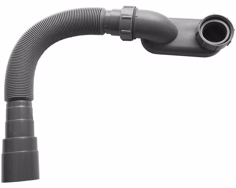 CERANO - Sifone flessibile per vasca da bagno - plastica - 6/4" - DN40/50 - grigio