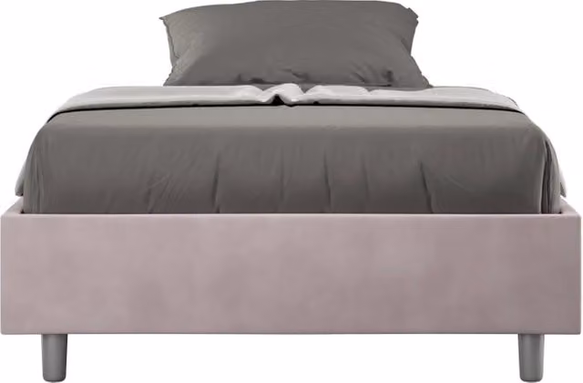 BS COM Letto singolo contenitore imbottito 100x210 microfibra glicine