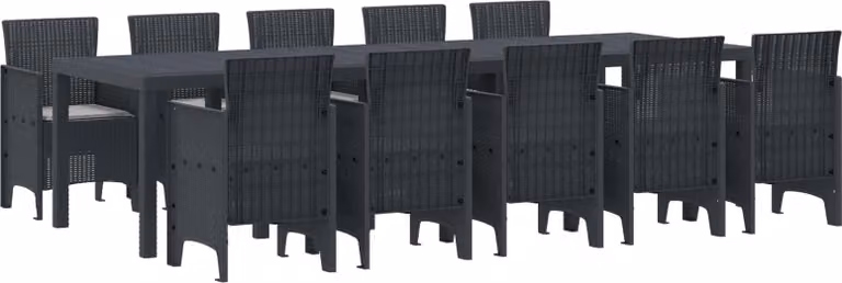 Set da Pranzo per Giardino 11 pcs Antracite e grigio chiaro
