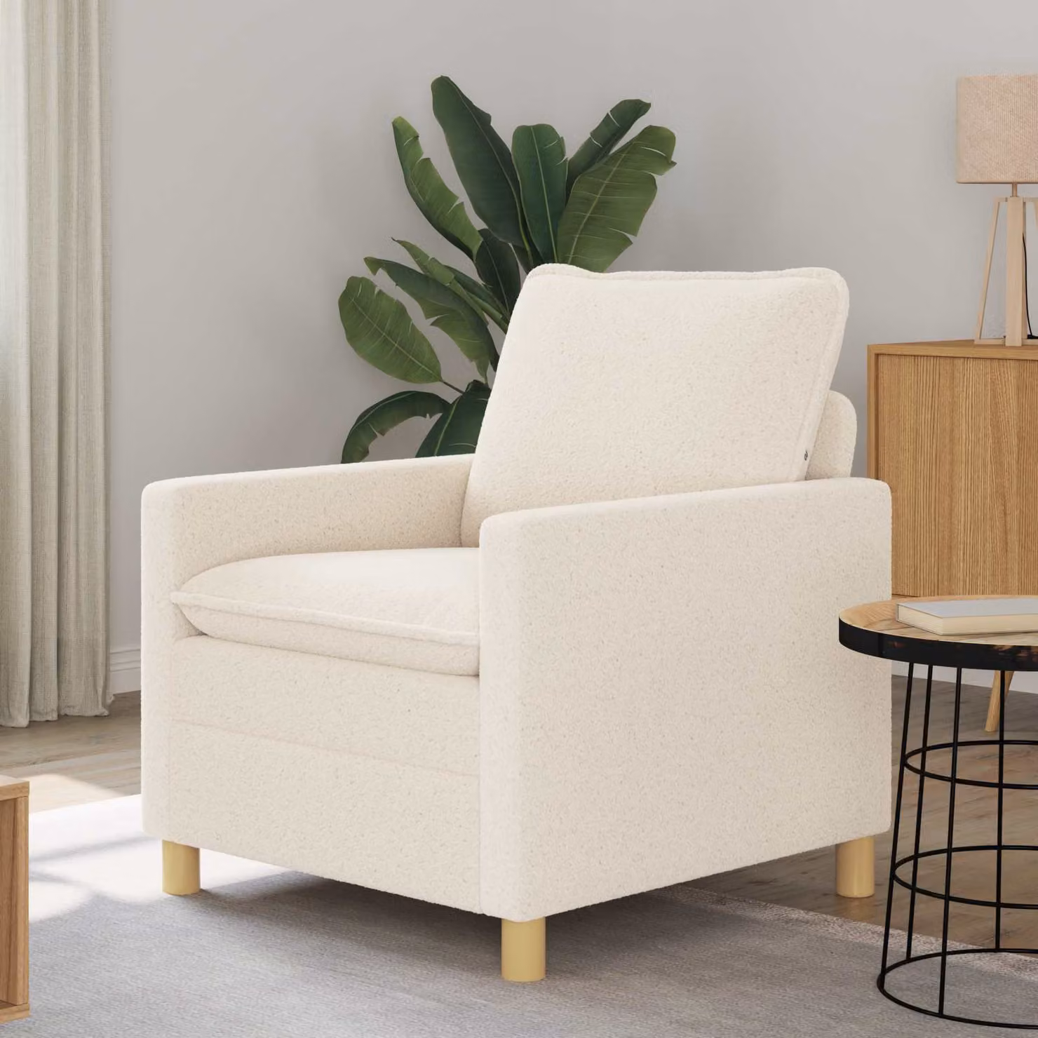 Divano moderno vidaXL in tessuto beige L: 76 cm, P: 81 cm, H: 87,5 cm