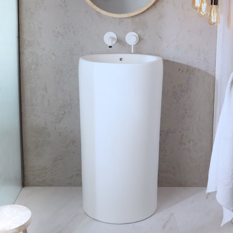 Lavabo Freestanding Bianco Chalk 460x445mm - Senza foro rubinetto - Design minimal - Elements