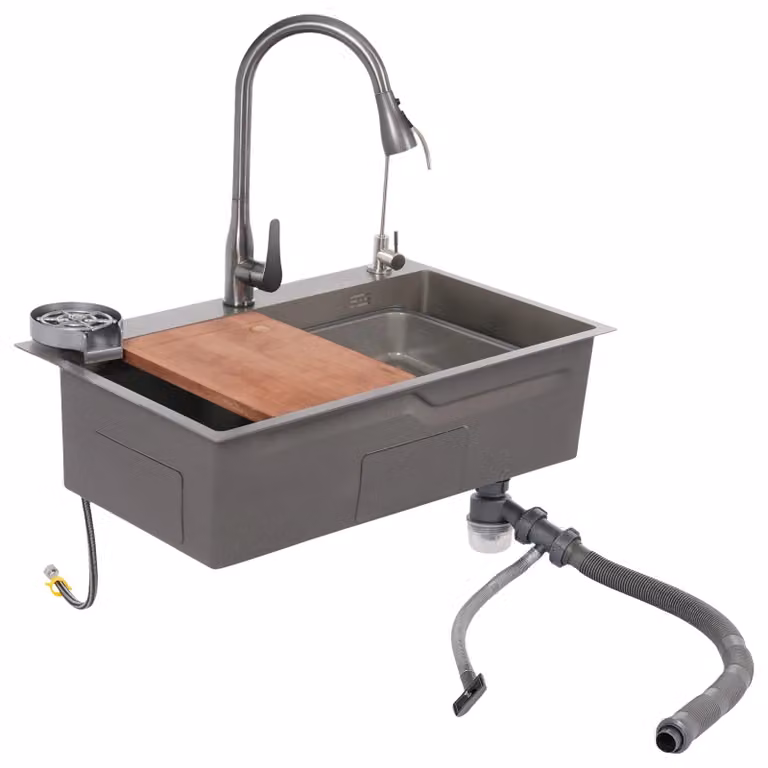 Lavello – Lavello da cucina – Lavabo – Lavello da incasso – Lavello per attività di ristorazione – Rubinetto estraibile multifunzione