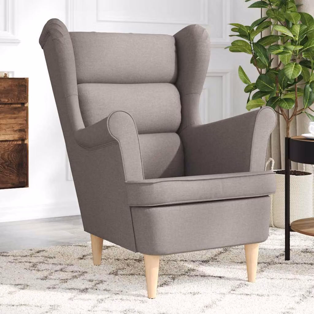 Maison Exclusive - Poltrona color tortora, dimensioni 74x84x100 cm, rivestita in tessuto