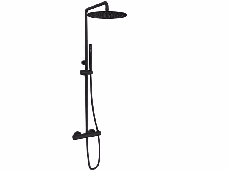 Sistema doccia SANYCCES LOOP K Rain con termostato 30 cm, nero opaco