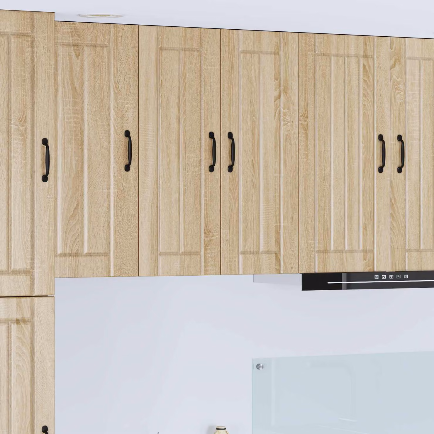 vidaXL Mobile in vetro da parete LUCCA Rovere Sonoma 60 x 31 x 80 cm