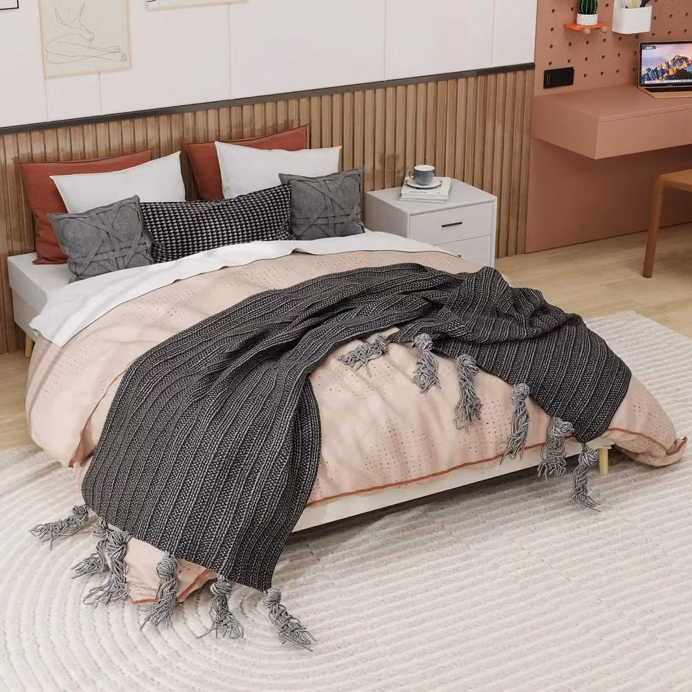 Letto Contenitore Minimal in Velluto Beige Senza Testiera L/P: 160 x 200 cm – 2