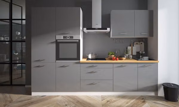 Mobile cucina 310cm bianco / grafite acrilico lucido mobile cucina moderna