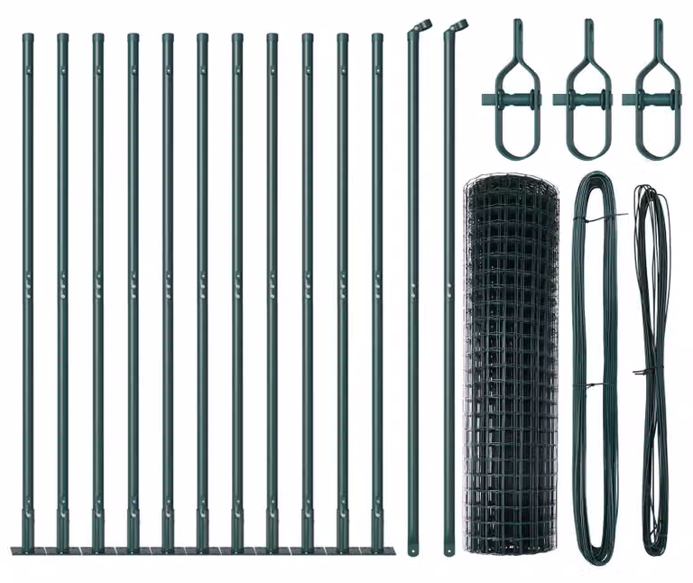 Recinzione per giardino, verde - Acciaio rivestito in PVC, 25 x 1 metro - Resistente agli agenti atmosferici - Rete metallica