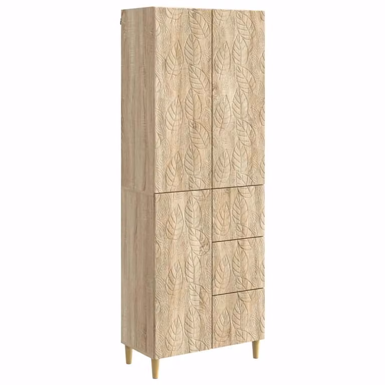 Set di 2 mobili vidaXL in legno MDF color rovere e beige con ante a battente per soggiorno o giardino
