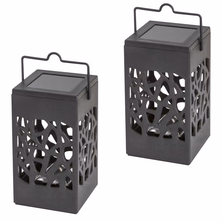 2 lampade solari Mora, 1 lumen, grado di protezione IP23, colore: nero, LED 0,07 W, modello 8948