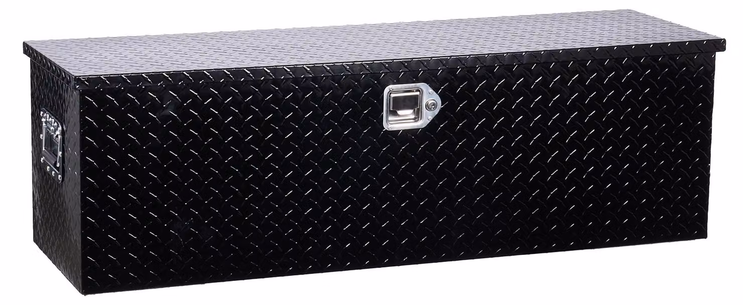 Cassetta portattrezzi in alluminio SucceBuy, con maniglia laterale e serratura, ideale per il trasporto di utensili su furgoni, pick-up e camper (762 x 330,2 x 243,84 mm), colore nero