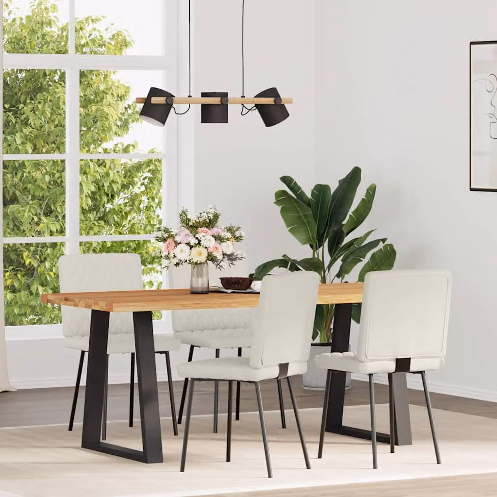 vidaXL Sedie da Pranzo 4 pz Crema in Velluto