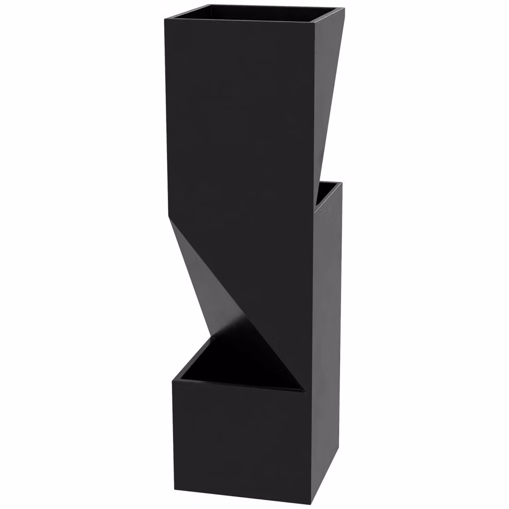 Fioriera da esterno Minimal in metallo nero L/P/H: 30 x 30 x 100 cm – 2