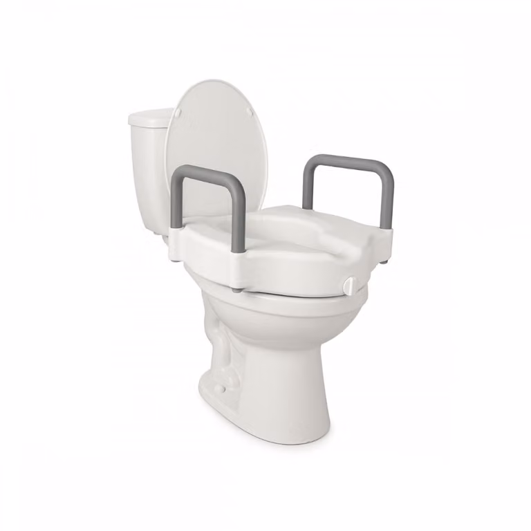 Mobiclinic, rialzo per sedile del wc con braccioli, Cibeles, , rialzo per sedile del wc, ausili per il wc per anziani, bianco, 10 cm