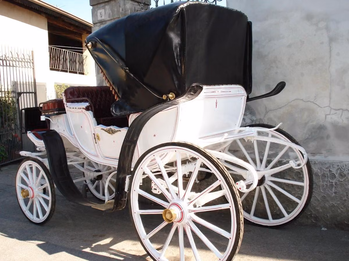 Casa Padrino Carrozza barocca trainata da cavalli bianco / rosso / rosso bordeaux / nero / oro - Magnifica carrozza in stile barocco - Nobile & Magnifico