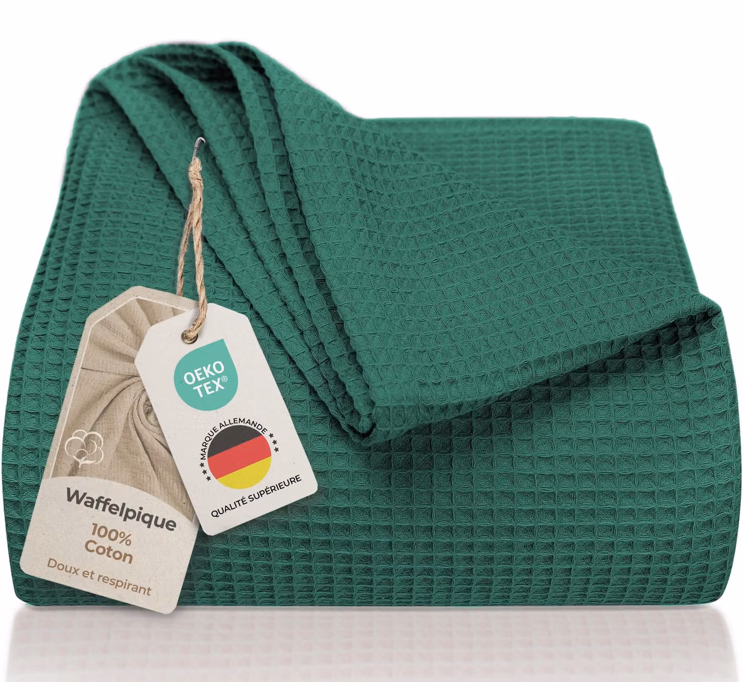 Omgoods - Copripiumino di alta qualità, 150 x 200 cm - Tessuto waffle in cotone 100%