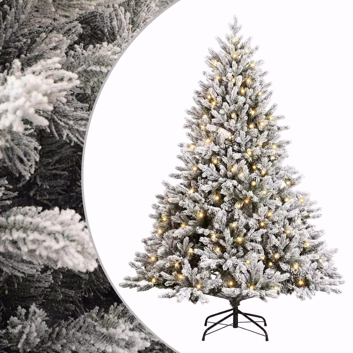 Albero di Natale artificiale verde vidaXL con 150 LED luce bianca calda, Altezza: 120 cm