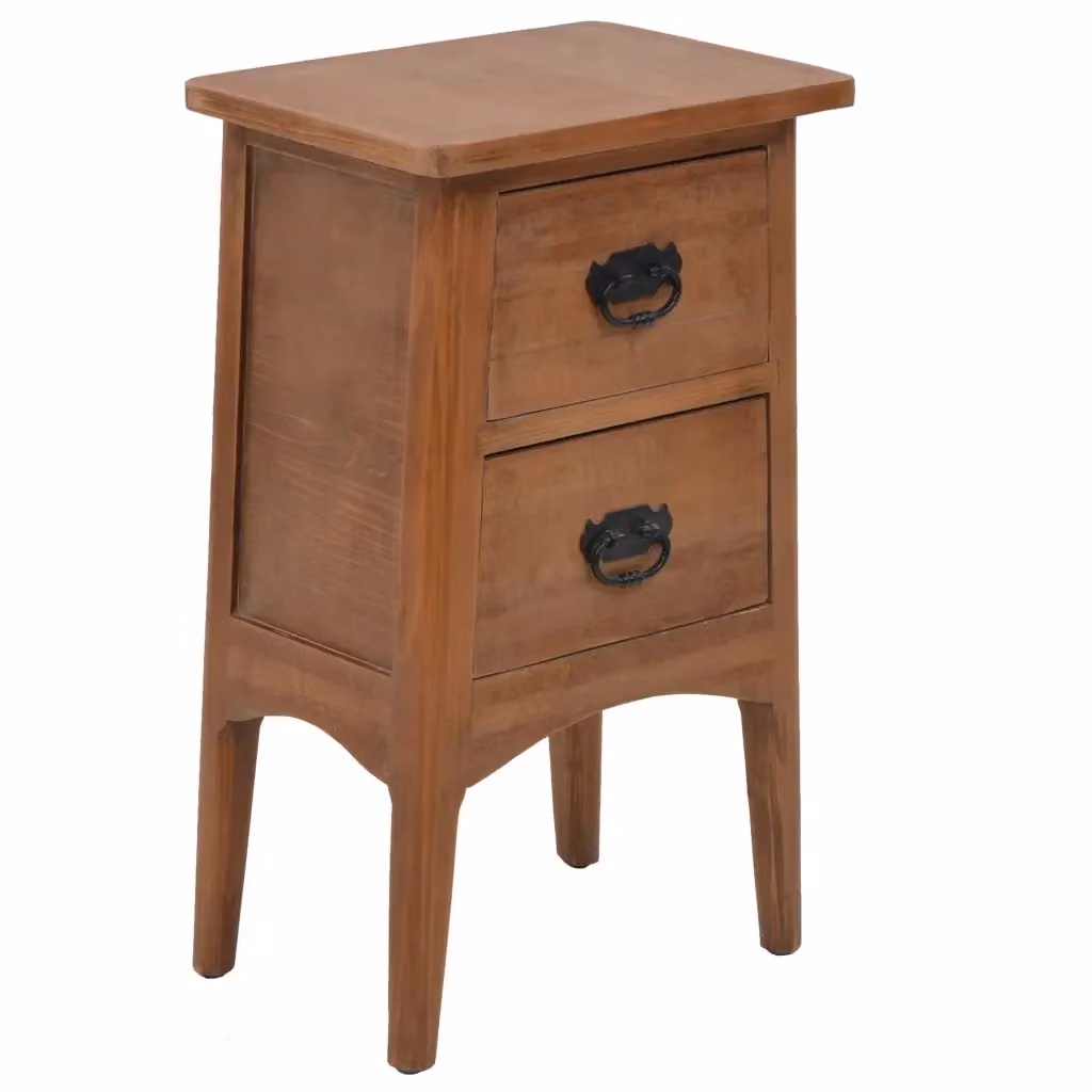 Comodino sospeso vidaXL in legno di abete e MDF marrone L: 40 cm, P: 29 cm, H: 68 cm – 2