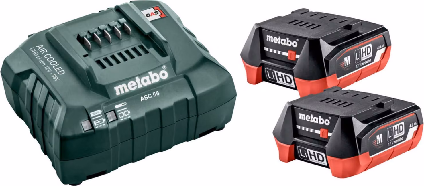 Metabo Akku Basis-Set (2 Akkus, Ladegerät) Werkzeugakkus Ersatzakkus 685301000