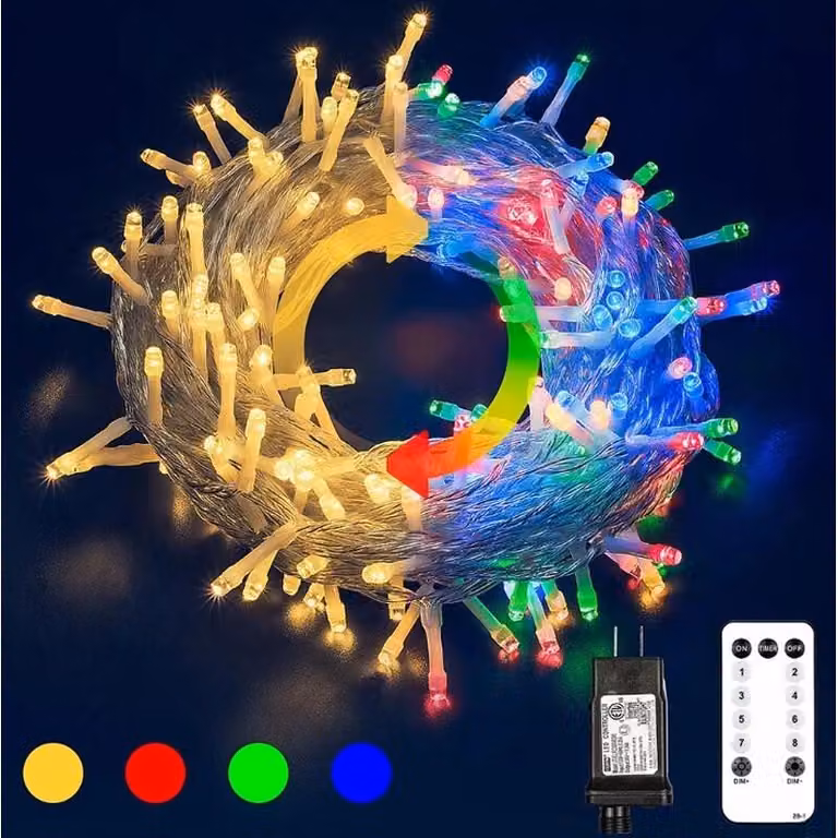 Catena luminosa Aga LED 10 m 100 LED con telecomando Multicolore + Bianco caldo