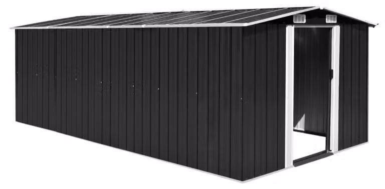 Capanno da giardino in metallo - 257 x 489 x 181 cm - Acciaio zincato - Grigio antracite