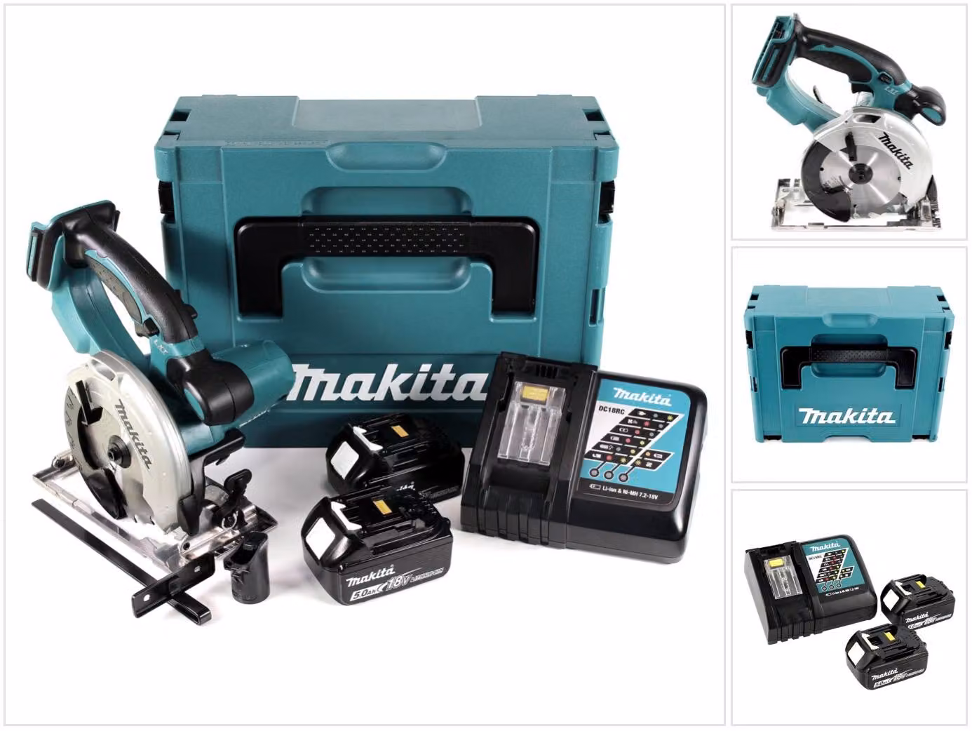 Makita DSS 501 RTJ Sega circolare a batteria 18V 136 mm in valigetta Makpac + 2x Batterie 5,0 Ah + Caricabatterie