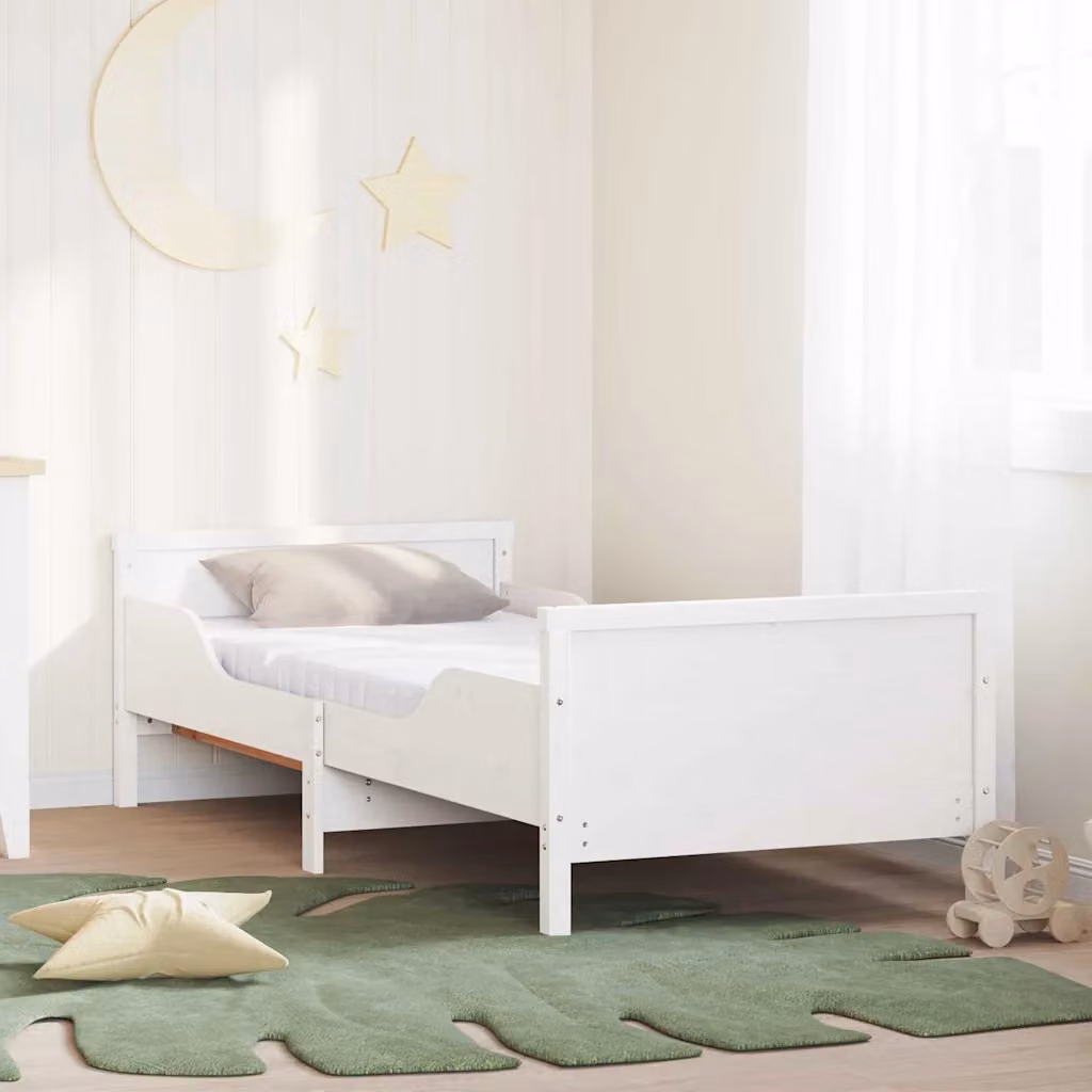 vidaXL Struttura letto per bambini in pino massello bianco 80 x 200 cm