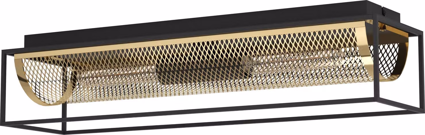 Plafoniera Vintage Nohales Acciaio Nero 2 Luci E27