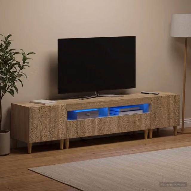 Mobile TV LED a 3 pezzi DELFT Rovere Sonoma 3416758