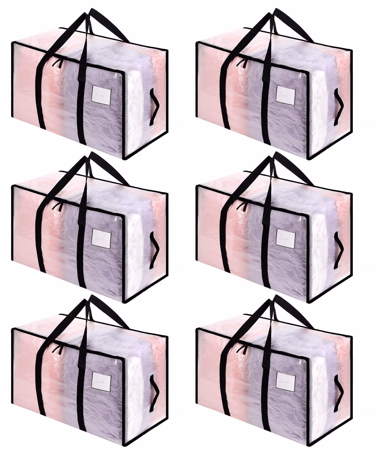 Set di 6 contenitori trasparenti pieghevoli con coperchio